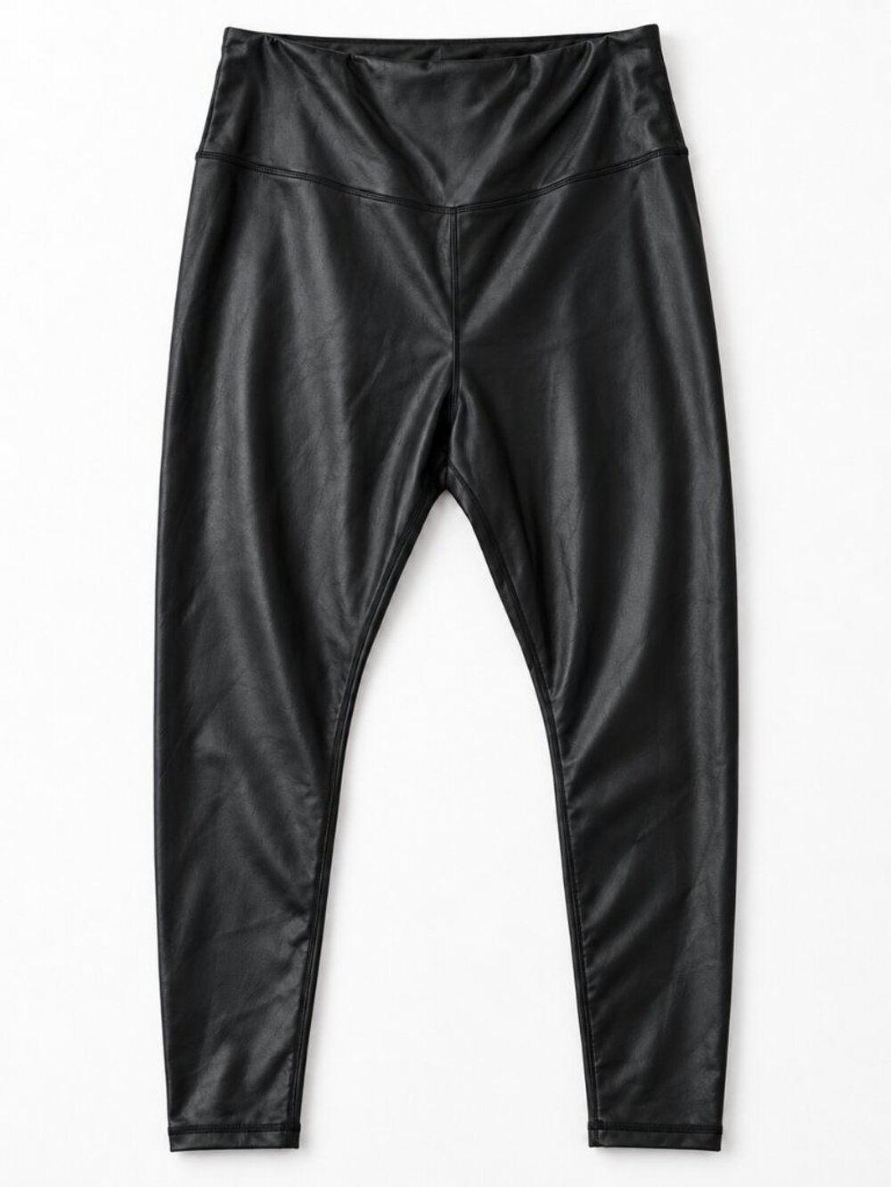 Yogalicious Lux Lady Love Leggings Womens 2X Black Faux Leather High Rise NWT